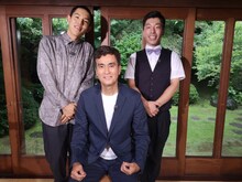 「ウッチャン式」に出演する（左から）四千頭身・都築、石原良純、エイトブリッジ別府。(c)TBS