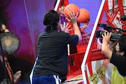 シューティングゲーム対決に挑む野田クリスタル。