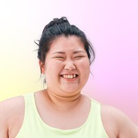 「ダイエットリアリティーショーBeTEAM 人生最高のワタシに出会うまでの16週間」に参加する紫賀ぼたん。