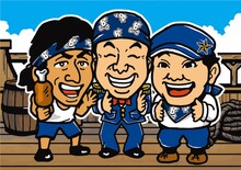 DB海賊団の一員となったダチョウ倶楽部のイラスト。