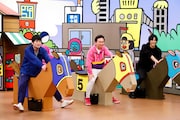 (左から)博多大吉、かまいたち山内、松坂桃李。(c)関西テレビ