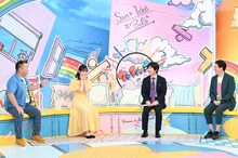 （左から）ブラックマヨネーズ小杉、堀未央奈、内村光良、サバンナ高橋。(c)TBS