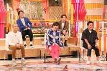 （前列左から）ロイ、EXITりんたろー。スピードワゴン井戸田と、アインシュタイン（後列）。(c)フジテレビ