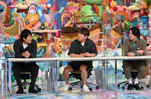 （左から）千原ジュニア、FUJIWARA藤本、ぺこぱシュウペイ。(c)テレビ朝日