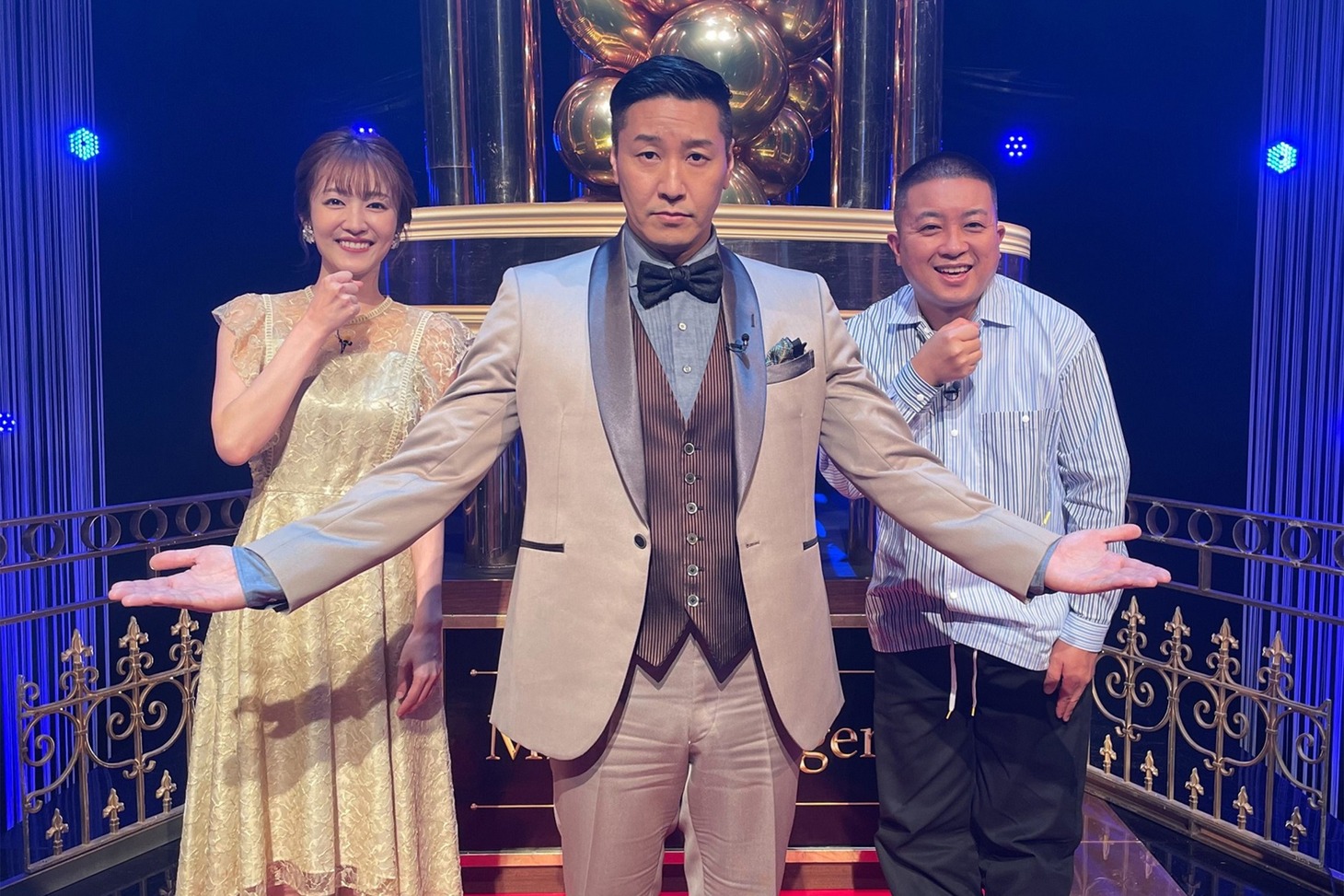 左から滝菜月アナウンサー、チョコレートプラネット。(c)日本テレビ