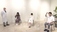 催眠術に挑戦する本田姉妹とアインシュタイン稲田。(c)MBS