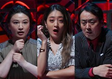 （左から）島崎和歌子、池田美優、アンガールズ田中。(c)フジテレビ