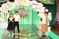 モシモシ。左から、あきちゃん、いけ、まぐろ。(c)フジテレビ