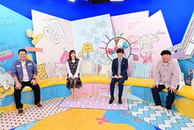 （左から）ブラックマヨネーズ小杉、新井恵理那、内村光良、バナナマン日村。(c)TBS