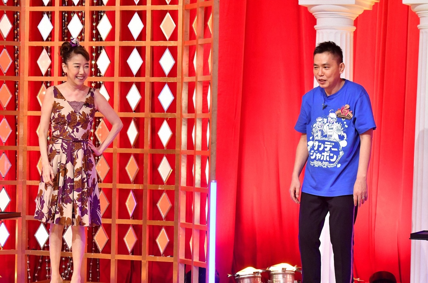 「オトラクションSP」で夫婦対決に臨む、タイタンの太田光代社長と爆笑問題・太田。(c)TBS