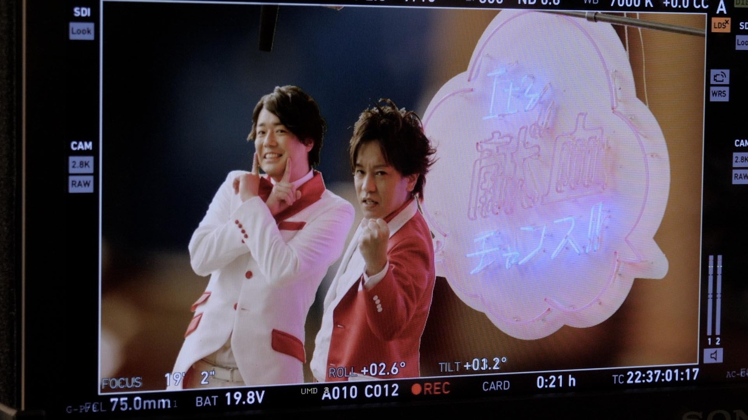 CM「学生」編の撮影中の様子。