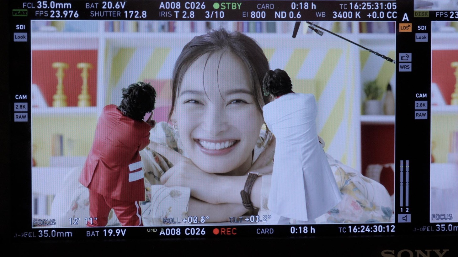 CM「事前予約」編の撮影中の様子。
