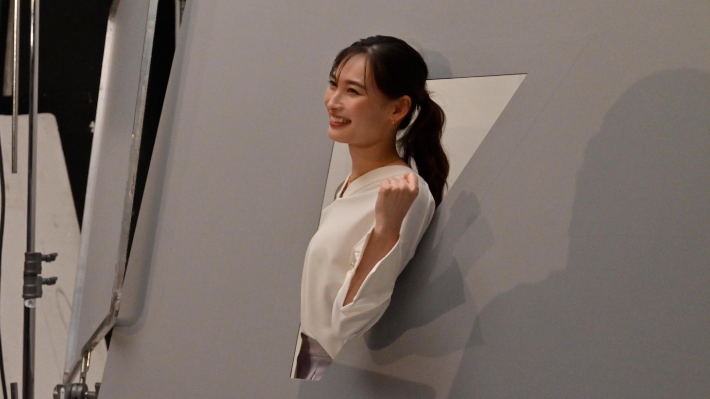 CM「事前予約」編の撮影中の様子。
