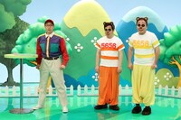 （左から）チョコレートプラネット長田、霜降り明星せいや、ハナコ岡部。(c)フジテレビ