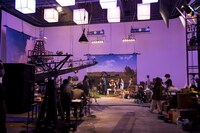 CM撮影中の様子。