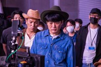 CM撮影中の様子。