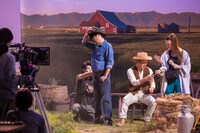 CM撮影中の様子。