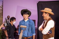 CM撮影中の様子。