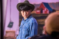 CM撮影中の様子。