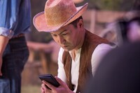 CM撮影中の様子。