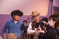 CM撮影中の様子。