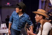 CM撮影中の様子。