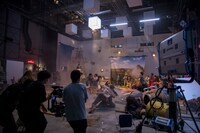 CM撮影中の様子。