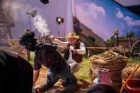 CM撮影中の様子。