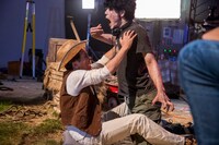 CM撮影中の様子。