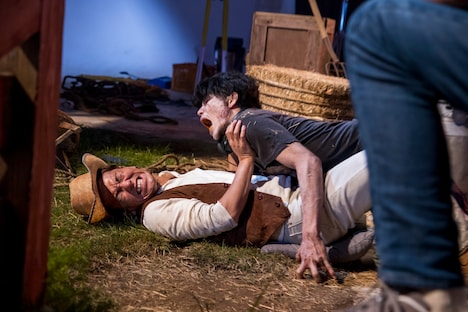 CM撮影中の様子。