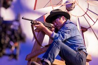 CM撮影中の様子。