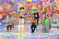 「アメトーーク！」に「双子のパパ芸人」として出演する（前列左から）中川家・剛、NON STYLE石田、ダイアモンド☆ユカイ、すゑひろがりず南條、（後列左から）2700ツネ、井下好井・好井。(c)テレビ朝日