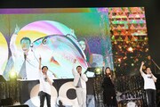 中山秀征と知念里奈が出演していた「THE夜もヒッパレ」（日本テレビ系）の決め台詞「見たい、聴きたい、歌いタイ！」を客席と共に再現する一同。