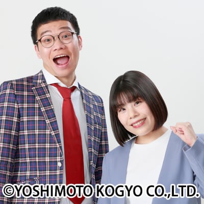 THIS IS パン。左が改名した岡下雅典、右が相方の吉田結衣。