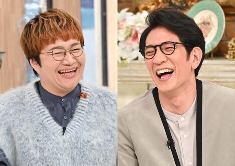 ハリセンボン春菜とアンタッチャブル柴田。(c)フジテレビ