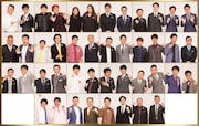 (上段左から)アンタッチャブル、ウーマンラッシュアワー、海原やすよ ともこ、おぎやはぎ、かまいたち、銀シャリ。(2段目左から)サンドウィッチマン、霜降り明星、タカアンドトシ、千鳥、テンダラー、とろサーモン。(3段目左から)ナイツ、中川家、NON STYLE、博多華丸・大吉、爆笑問題、パンクブーブー。(下段左から)マヂカルラブリー、ミルクボーイ、和牛、笑い飯。
