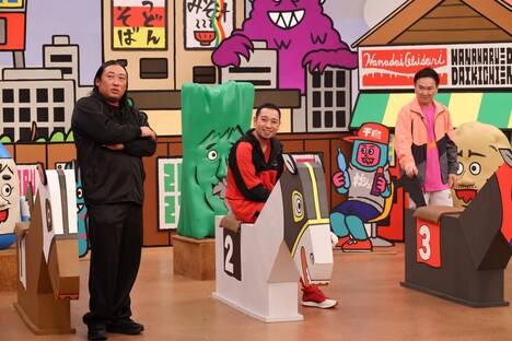 (左から)ロバート秋山、千鳥・大悟、かまいたち山内。(c)関西テレビ