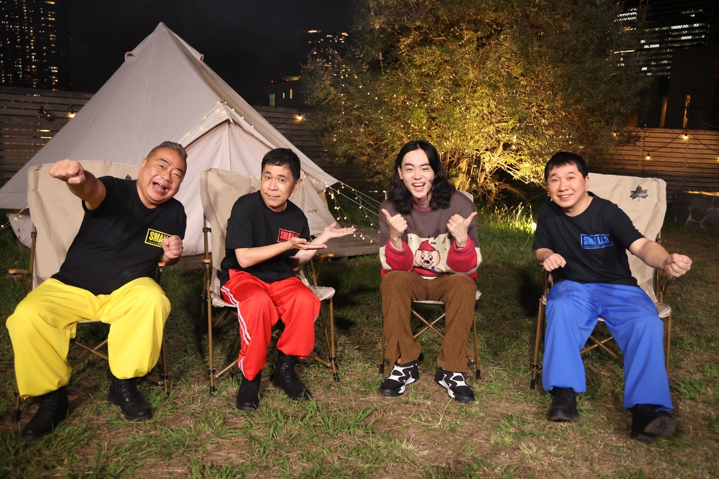 （左から）出川哲朗、ナインティナイン岡村、菅田将暉、爆笑問題・田中。(c)フジテレビ