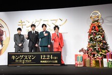 左から梶裕貴、小澤征悦、ぺこぱ。