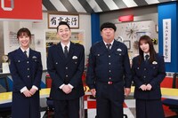 （左から）斎藤ちはるアナ、バナナマン、与田祐希。(c)テレビ朝日