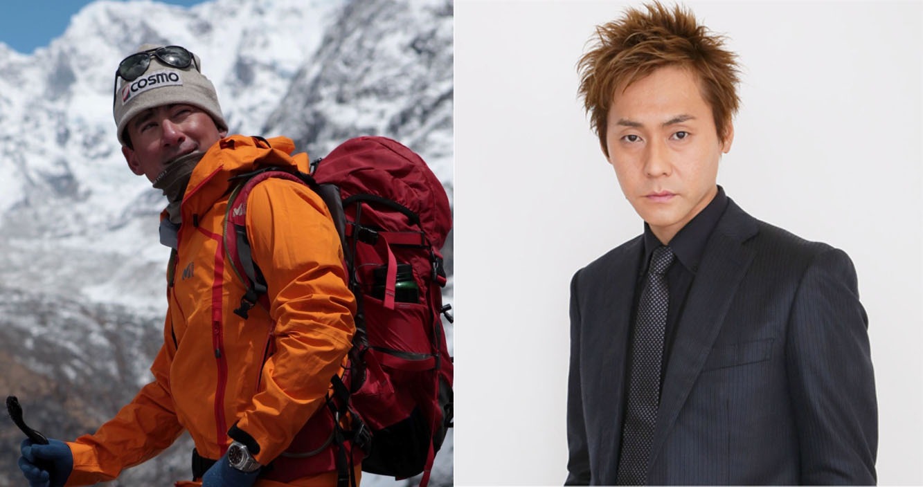 野口健（左）とヒロシ（右）。