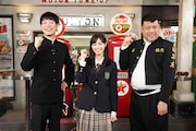 左から麒麟・川島、西野七瀬、野性爆弾くっきー!。(c)読売テレビ