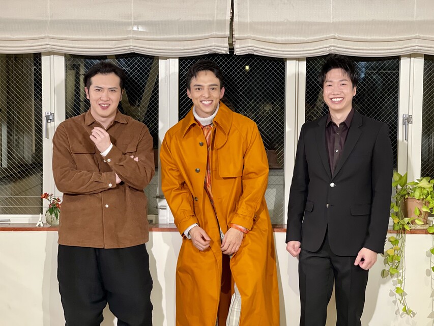 （左から）尾上松也、満島真之介、水谷隼。(c)関西テレビ