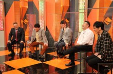 （左から）サンドウィッチマン、劇団ひとり、アンタッチャブル。(c)テレビ朝日