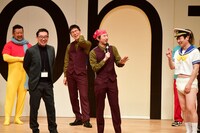 左からケンドーコバヤシ、メッセンジャーあいはら、浅越ゴエ、お～い！久馬、桂三度。