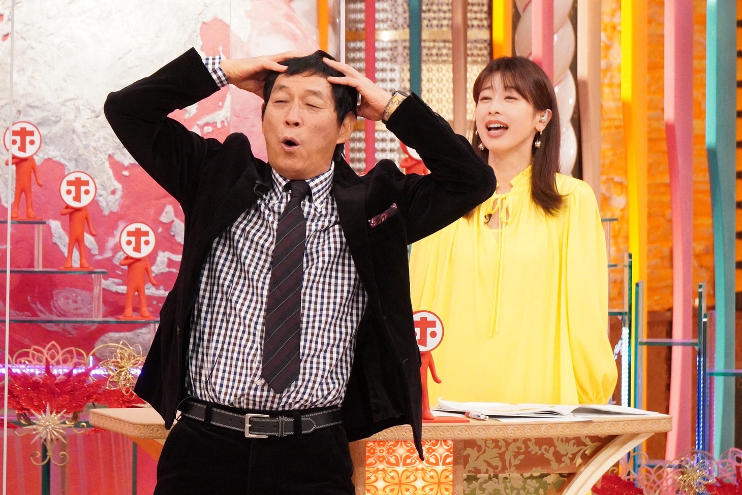 明石家さんまと加藤綾子。(c)フジテレビ