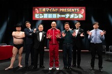 「錦鯉の泳いでいくゼ！」に出演する（左から）ハリウッドザコシショウ、浅越ゴエ、三浦マイルド、錦鯉、こがけん、おいでやす小田。(c)ABCテレビ