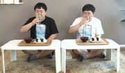 「水より炭酸水を飲んだ方が痩せる」という噂を検証するザ・たっち。(c)中京テレビ