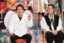 狩野英孝とアインシュタイン稲田。(c)テレビ朝日