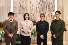 「水曜NEXT！『成功者はあえて逆の道を行く』」に出演する（左から）ずん飯尾、天海祐希、ロンドンブーツ1号2号・田村淳、はんにゃ金田。(c)フジテレビ